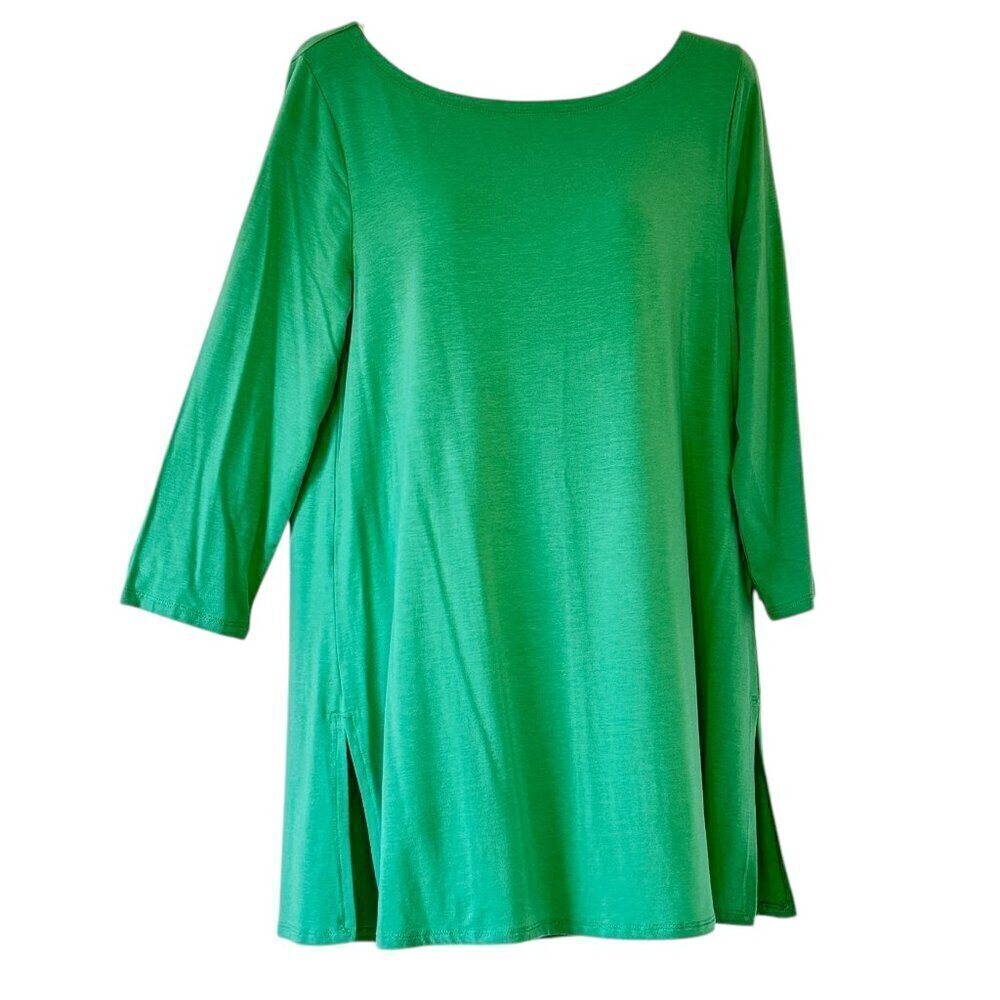 Eileen Fisher NEW Tunic Tencel Stretch Jersey Bateau Neck Top Sea Green   Small